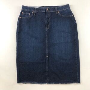 Gap Icon midi denim pencil dark indigo wash skirt 34”